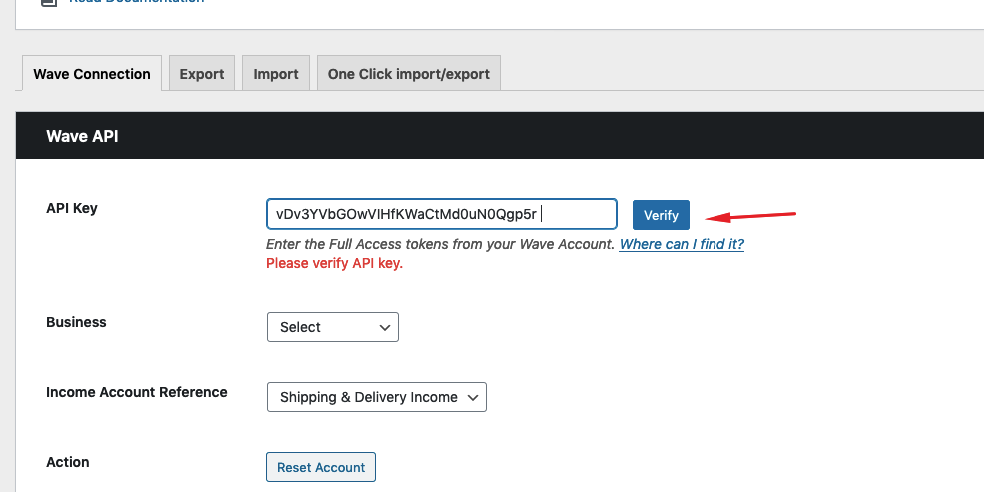 integrate wave invoices with wordpress